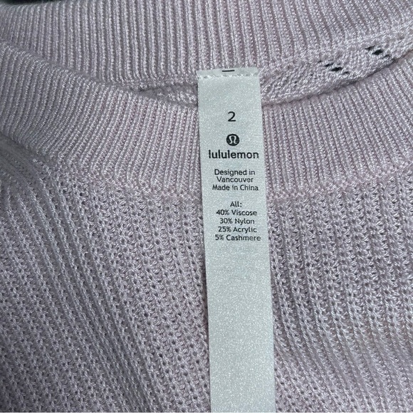 Lululemon Time To Restore Pink Cashlu Cashmere Blend
Sweater Lightweight  Size 2 - Picture 10 of 11